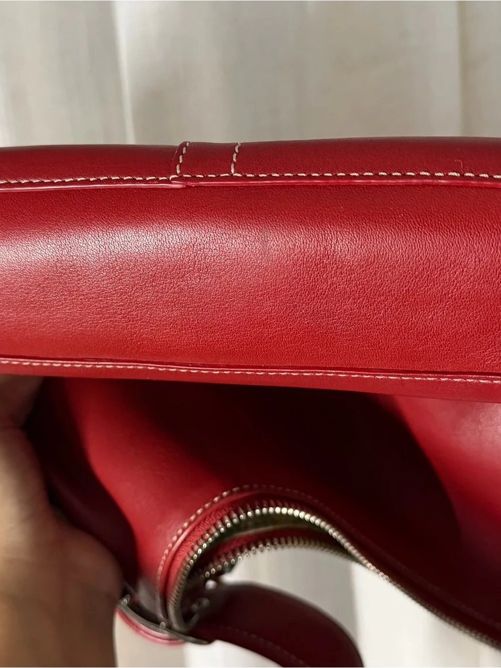 Coach Red Leather Shoulder Bag - Picture 7 of 8